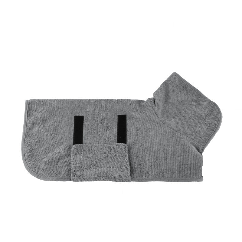 Pet Bath Drying Robe Wrap – Microfiber Absorbent Dog & Cat Towel Coat