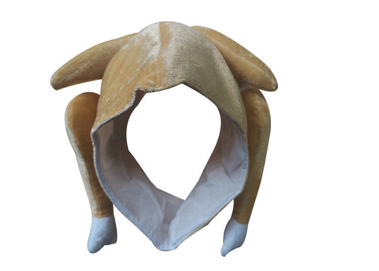 Funny Plush Roasted Turkey Hat – Thanksgiving Novelty Costume Party Hat