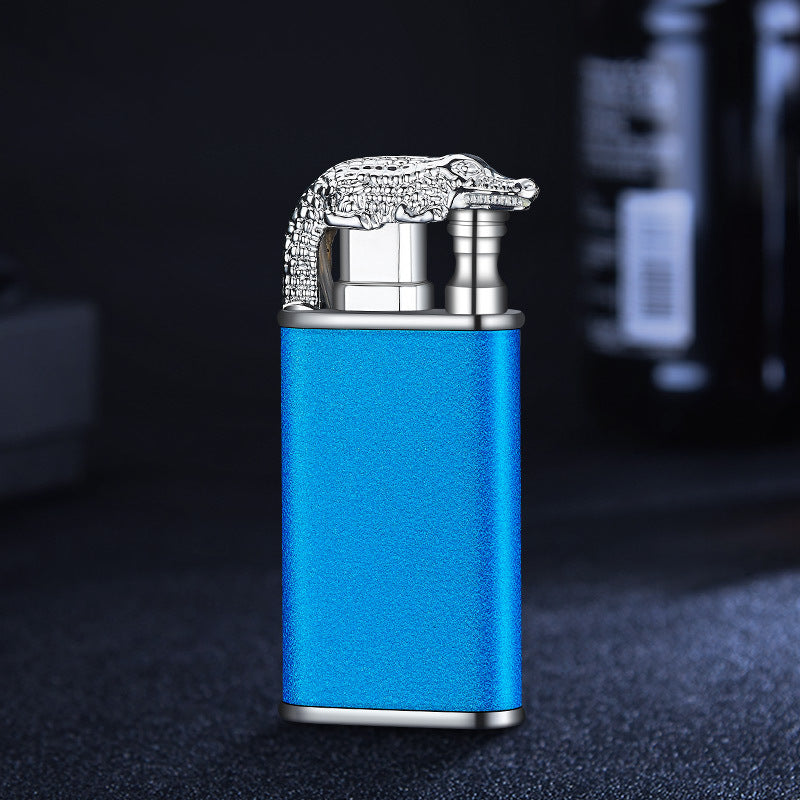 Windproof Jet Flame Torch Lighter – Creative Dolphin Dragon Tiger Double Fire Metal Refillable Lighter