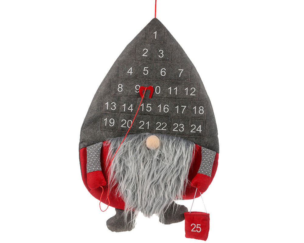 Christmas Countdown Advent Calendar Santa Doll – Faceless Hanging Decor