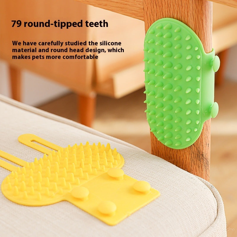 Ultimate Cat Self Grooming Tool | Wall Corner Hair Remover & Scratcher Brush