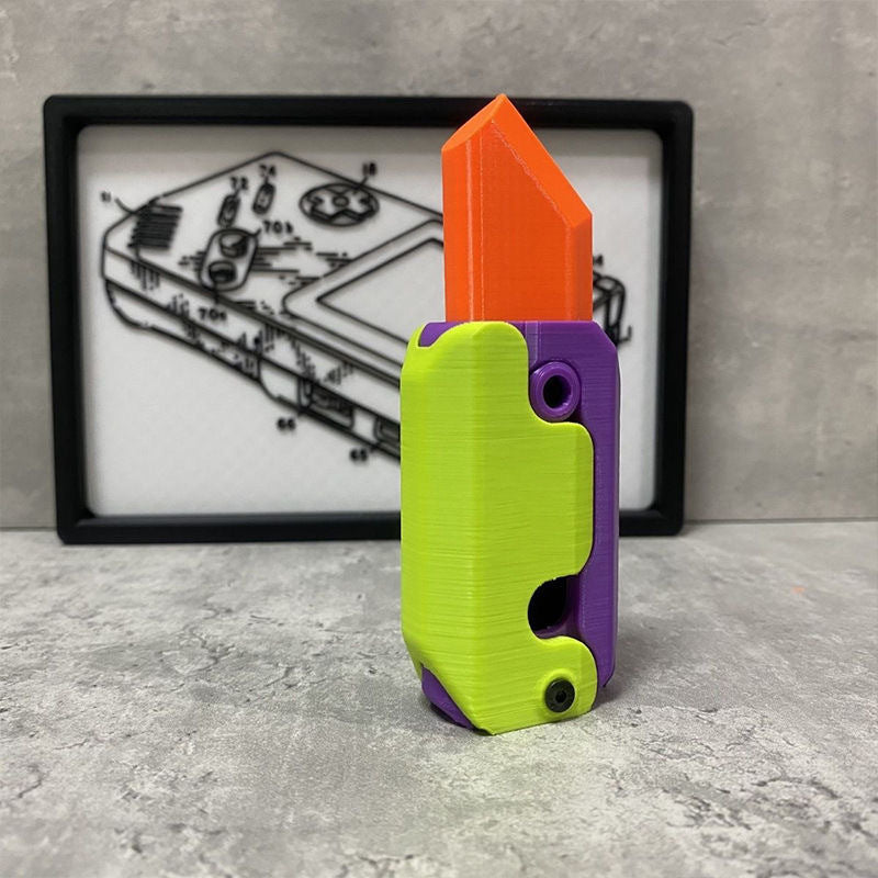 Mini Radish Knife Fidget Toy – 3D Printed Gravity Cube Stress Relief Gift Toy