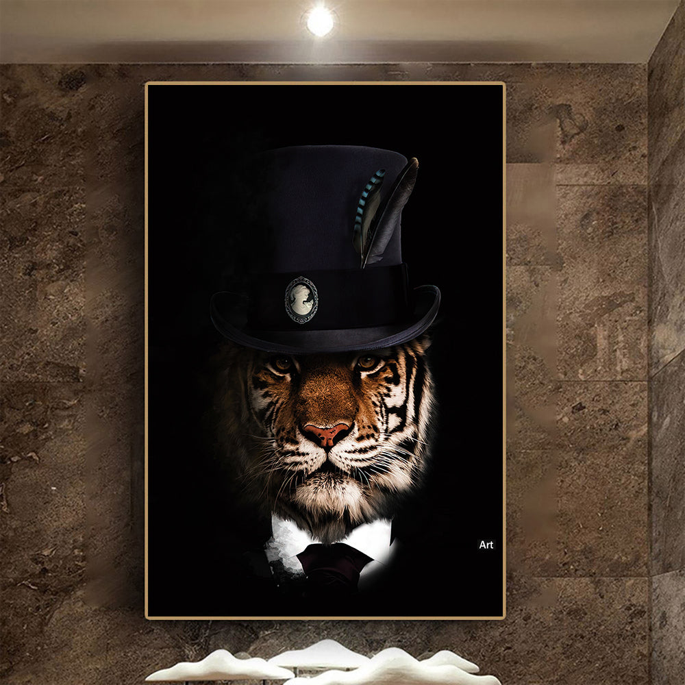 Modern Black Wildlife Poster – Canvas Wall Decor for Home & Bedroom