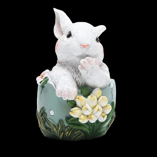 Easter Bunny Statue – Resin Spring Home Decor for Table & Shelf