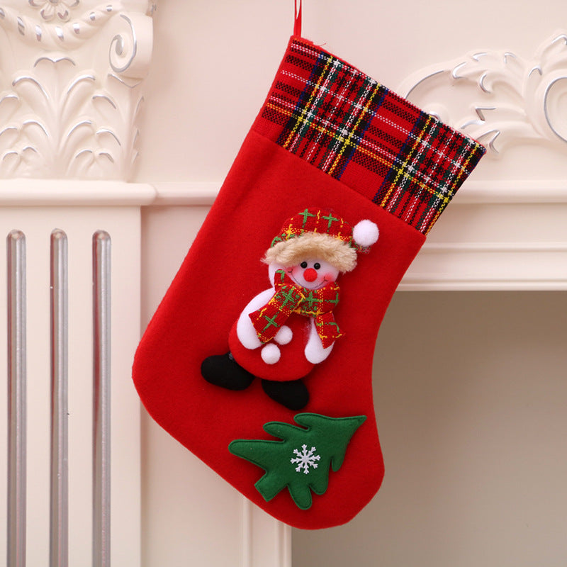 Santa Christmas Socks Hanging Bag – Festive Tree Ornament Gift Storage