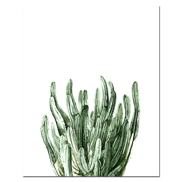 Minimalist Botanical Wall Art Green Plant Canvas | Home Decor Painting for Relaxing Living Spaces