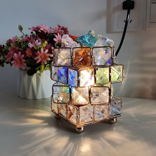 Elegant Crystal Table Lamp – LED Night Light for Bedroom, Desk & Gifts
