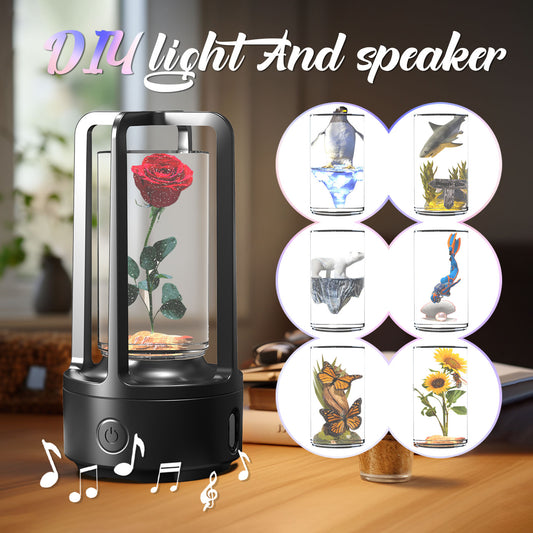 Crystal Audio Night Light Bluetooth Speaker – 2-in-1 Resin Decorative Lamp
