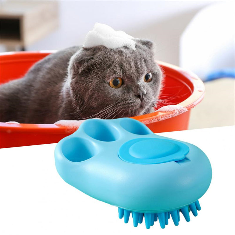 Silicone Pet Grooming Bath Brush – Dog & Cat Hair Remover, Deshedding & Deep Cleaning Tool