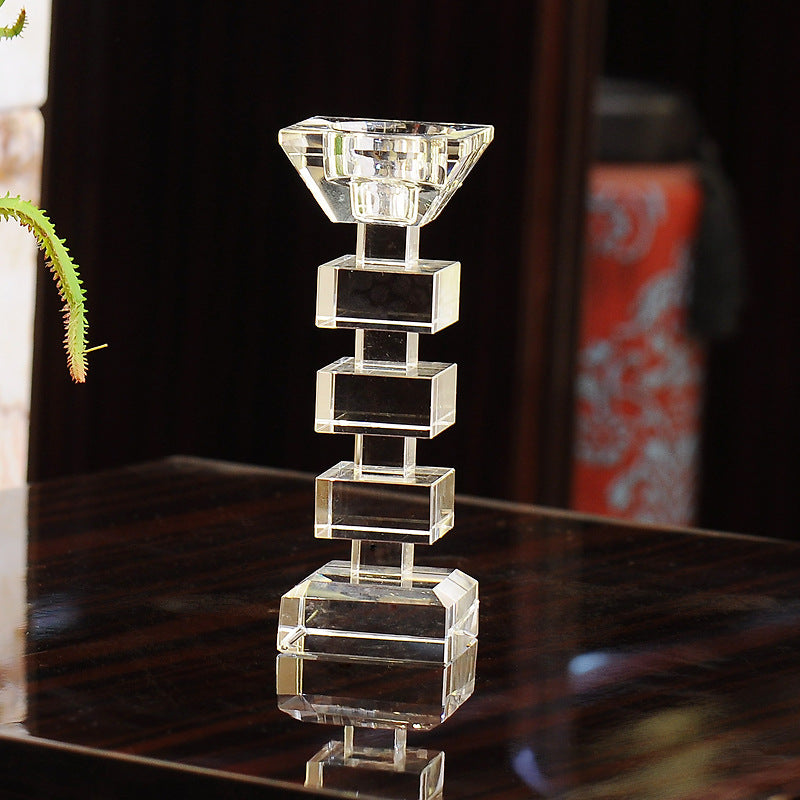 Modern Home Decor Crystal Candle Holder – Ideal for Tables & Showrooms