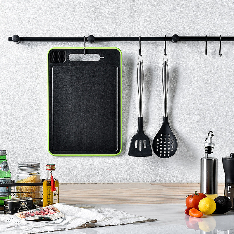 Fast Defrost Cutting Board Double-Sided | Anti-Slip Kitchen Chopping Board with Sharpener