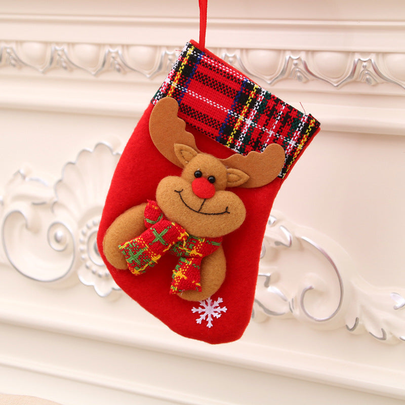 Santa Christmas Socks Hanging Bag – Festive Tree Ornament Gift Storage