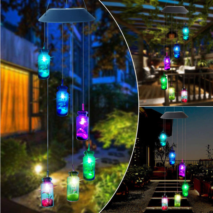 Solar Butterfly Wind Chime Lamp – LED Color Changing Garden Light
