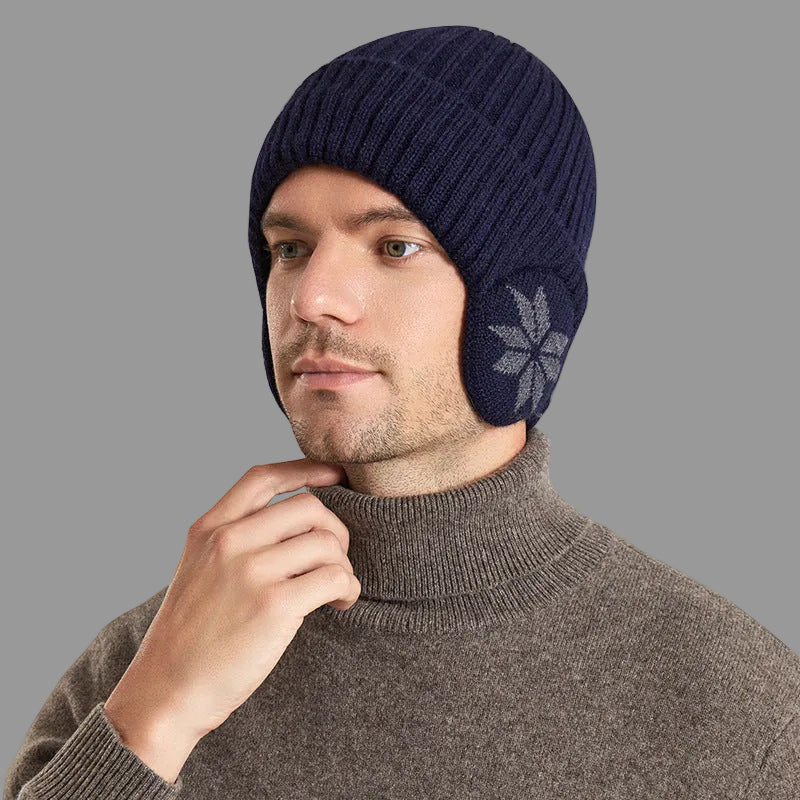 Thermal Woolen Winter Hat for Men – Fleece‑Lined, Thick & Cozy Beanie