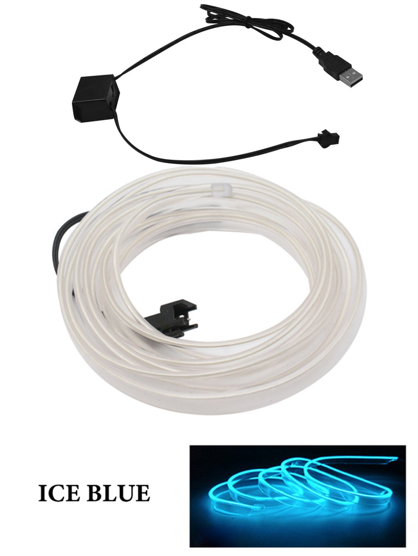 LED Car Interior Ambient Lighting Strip – USB Mood Light Decoration for Dashboard & Doors