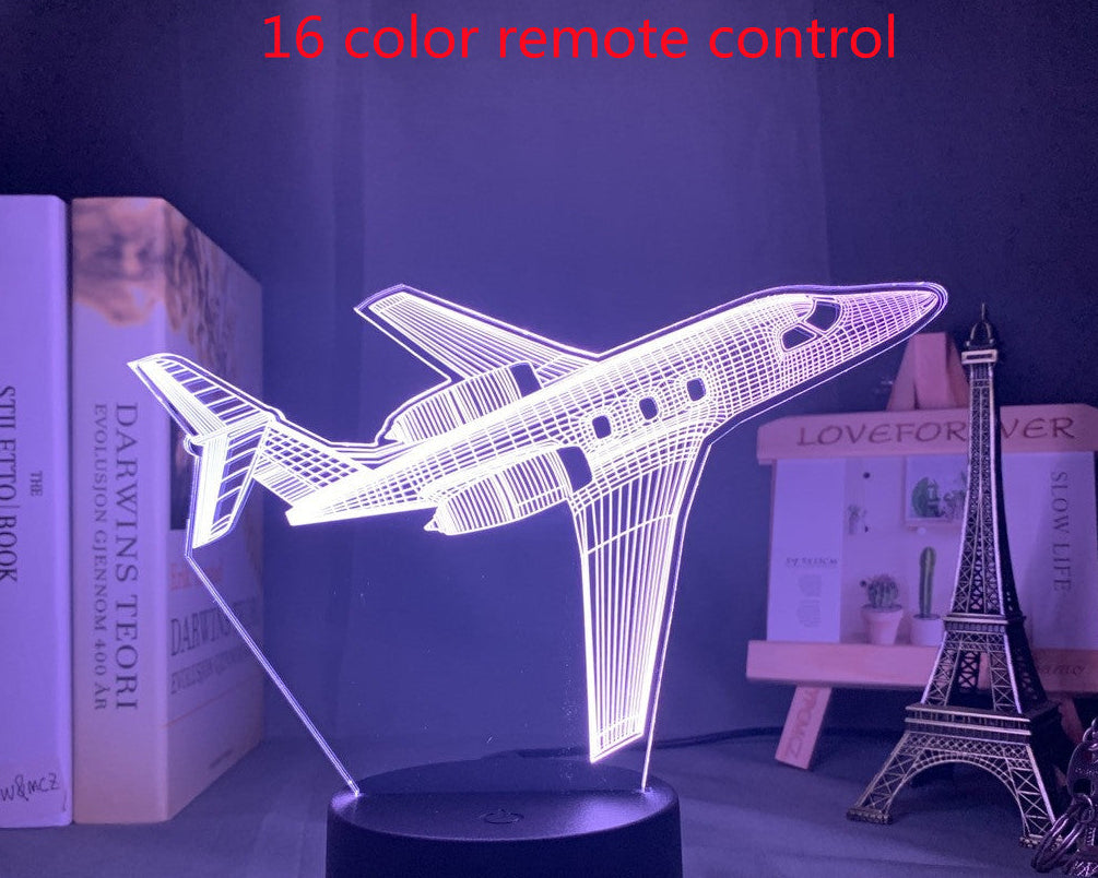Custom Name LED Night Light – 3D Airplane Lamp for Kids Bedroom
