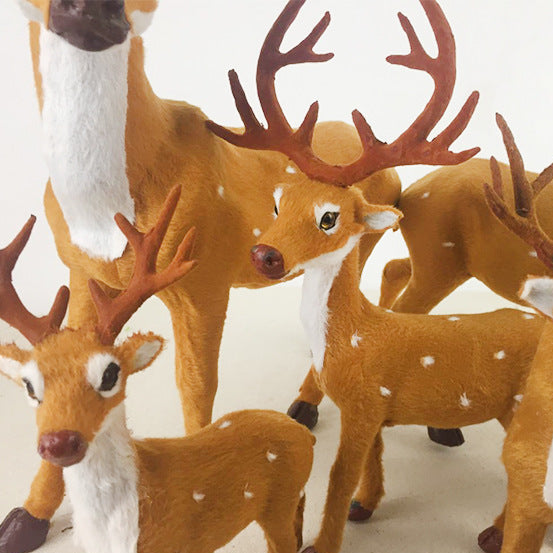 Festive Christmas Deer Ornament – 3D Elk Simulation Desktop & Window Holiday Decor