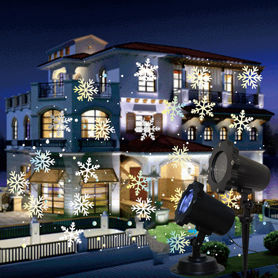Snowflake LED Laser Projector – Moving Snowfall Light for Christmas, Party & Outdoor Decor