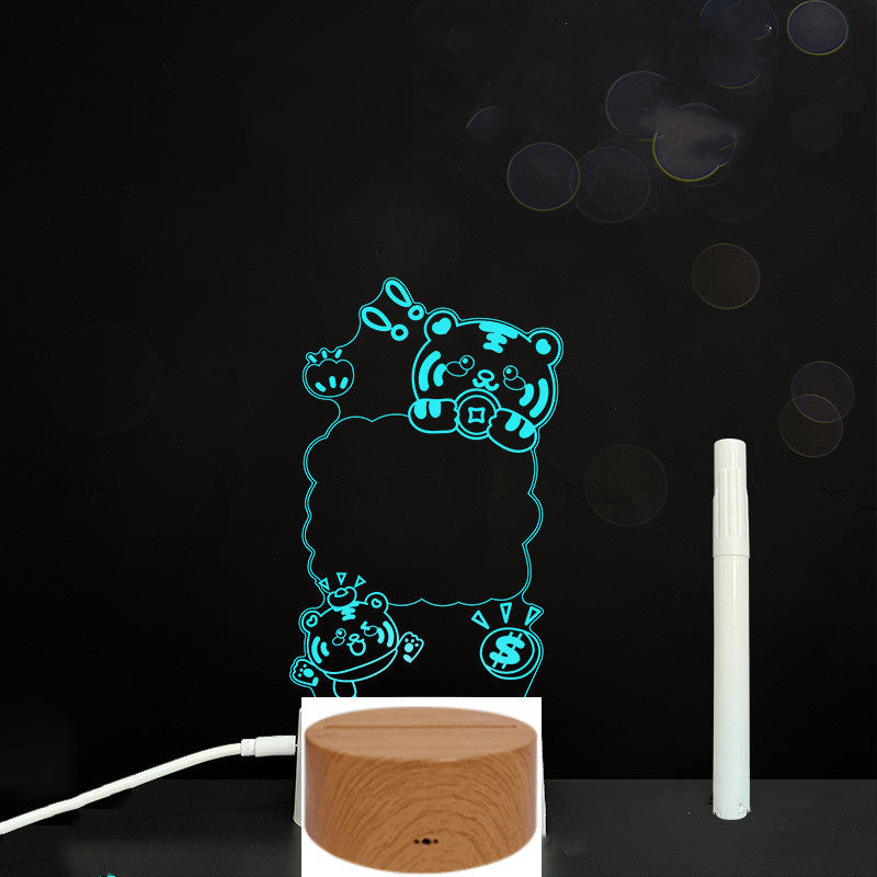 Glow Writing 3D Acrylic Board – LED Message Night Light for Notes, Reminders & Home Decor