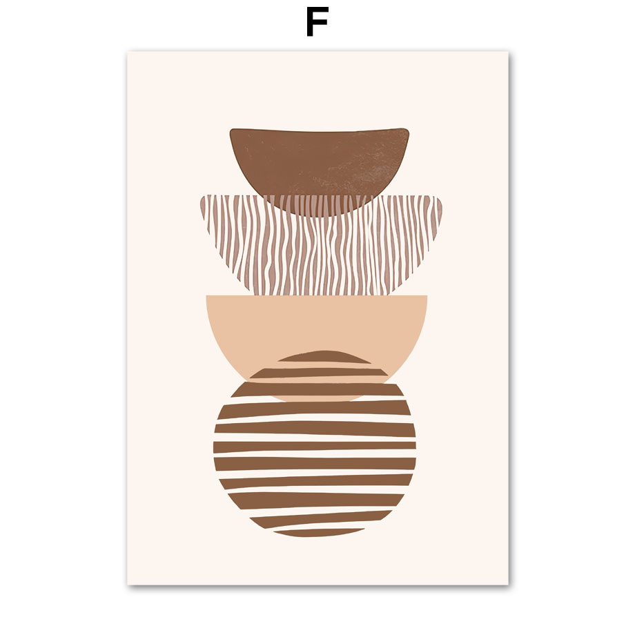 Minimalist Boho Home Decor – Line Leaves Abstract Canvas Wall Art