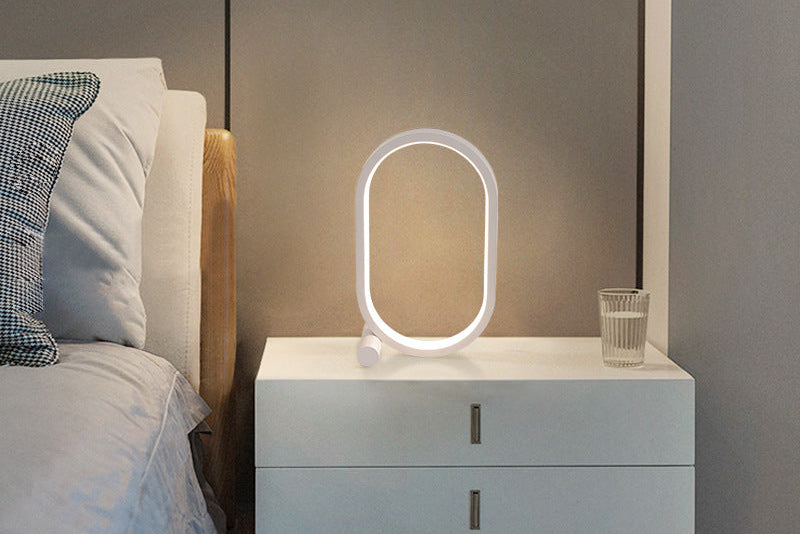 Touch Control LED Bedside Lamp – USB Plug-In Oval Acrylic Night Light