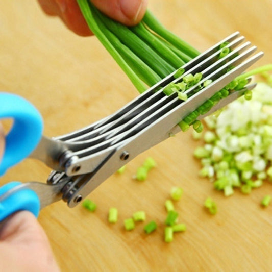 Fast Chop Kitchen Herb Scissors – Multi-Layer Stainless Steel Green Onion & Seaweed Cutter Tool