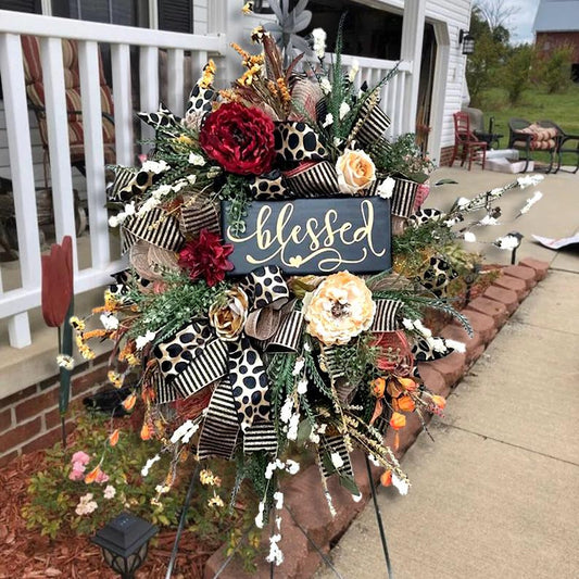 Leopard Cheetah Fall Wreath – Rustic Farmhouse Front Door Decor for Autumn & Holiday Season