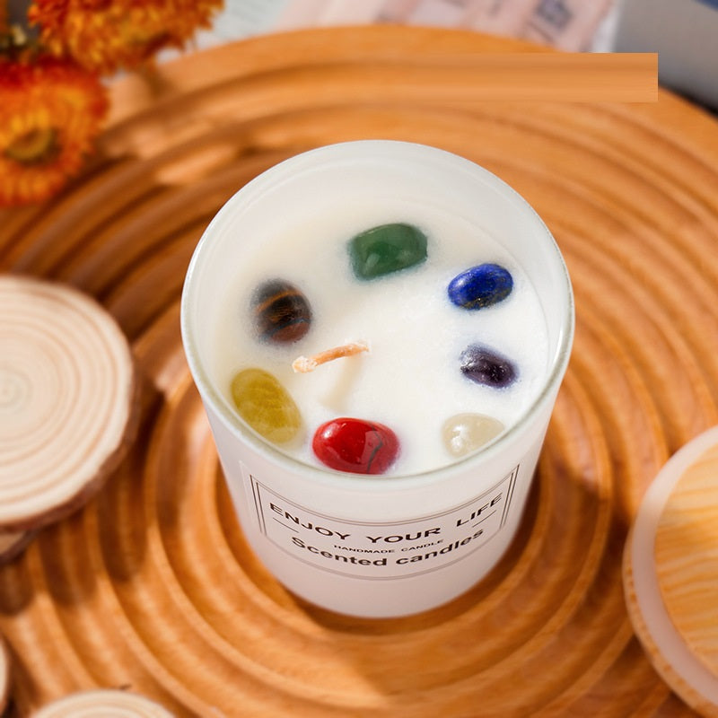 Elegant Aromatherapy Candle Gift Box – Natural Crystal Soy Wax Smokeless Home Fragrance