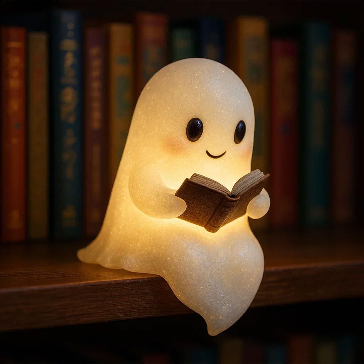 Halloween LED Ghost Night Light – Cute Kids Bedside Lamp Warm Ambient Light