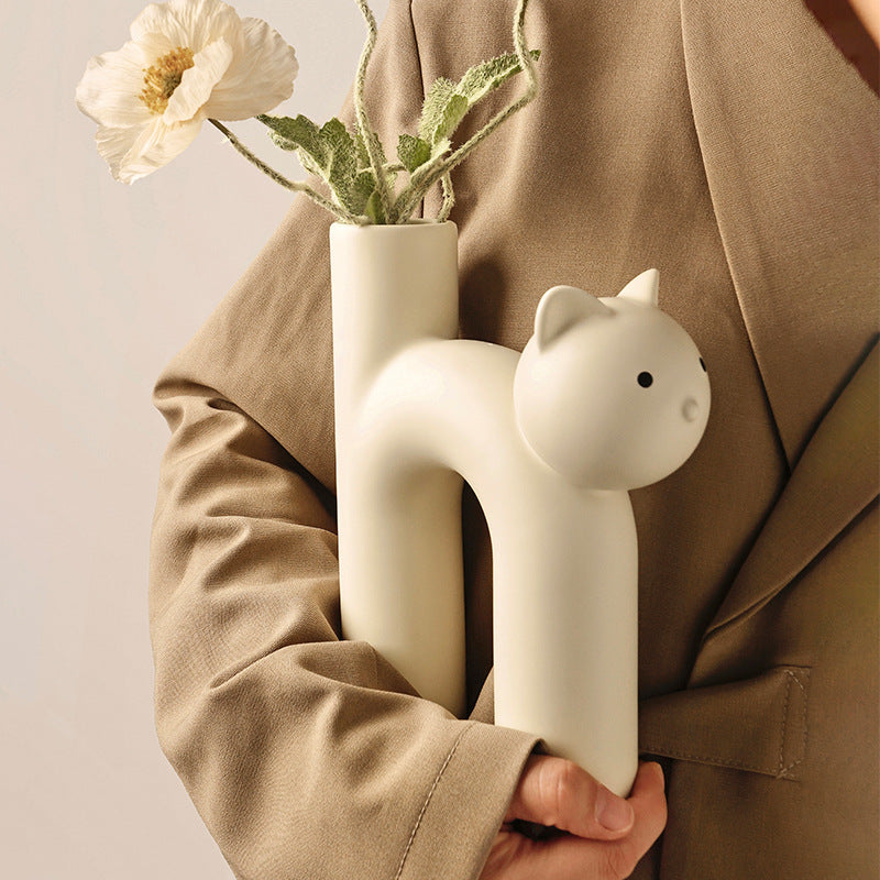 Fun Cat Vase – Bring Joy to Your Desk or Shelf