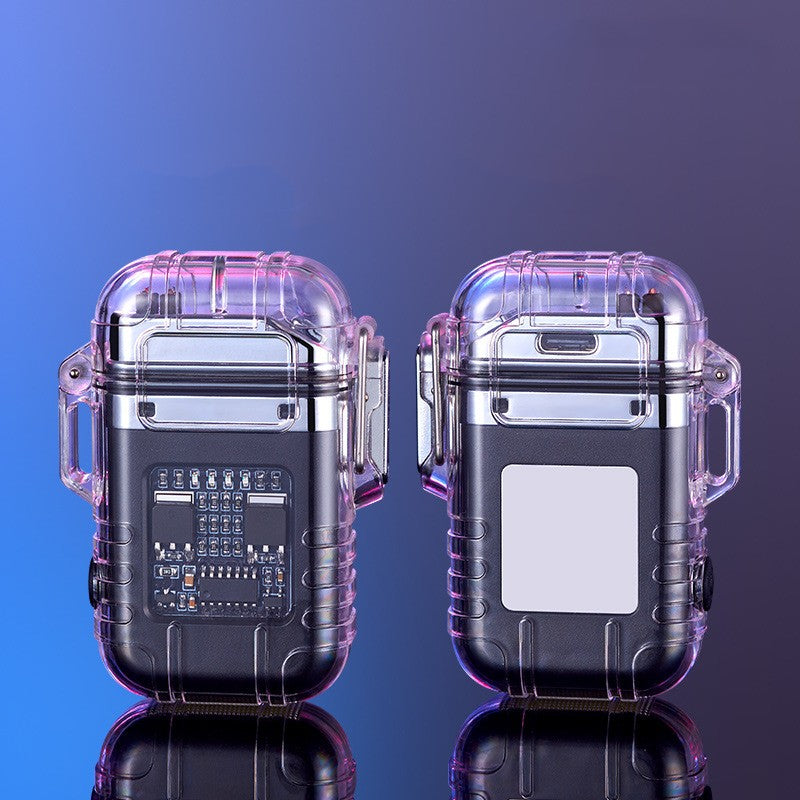 Transparent Shell Double Arc Lighter - USB Rechargeable