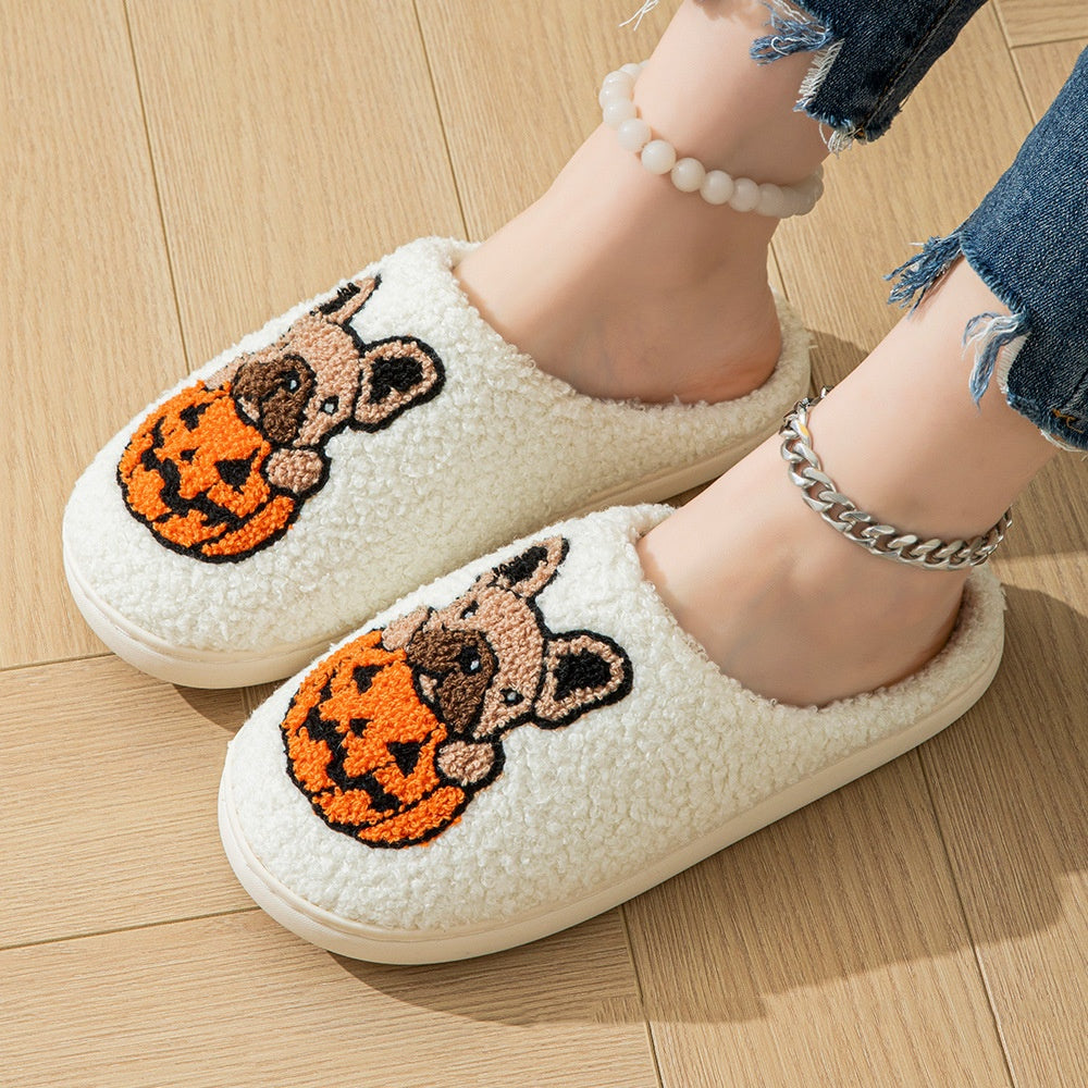 Halloween Cozy Slippers Pumpkin Style – Soft Warm Non-Slip Indoor Outdoor Home Shoes