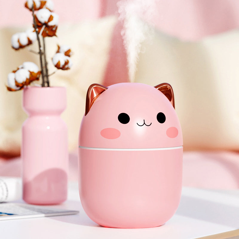 Cat Mini Air Humidifier – USB Cool Mist Diffuser for Bedroom, Office & Car Use