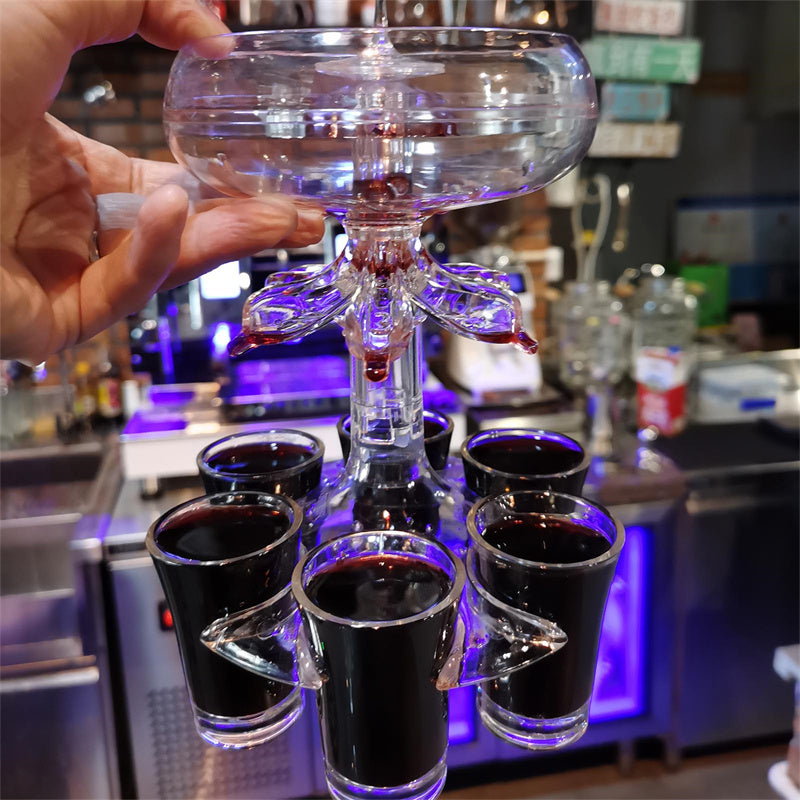Multi Shot Glass Dispenser Holder – 6 Shot Party Drink Server for Whisky, Vodka, Beer & Wine Nights