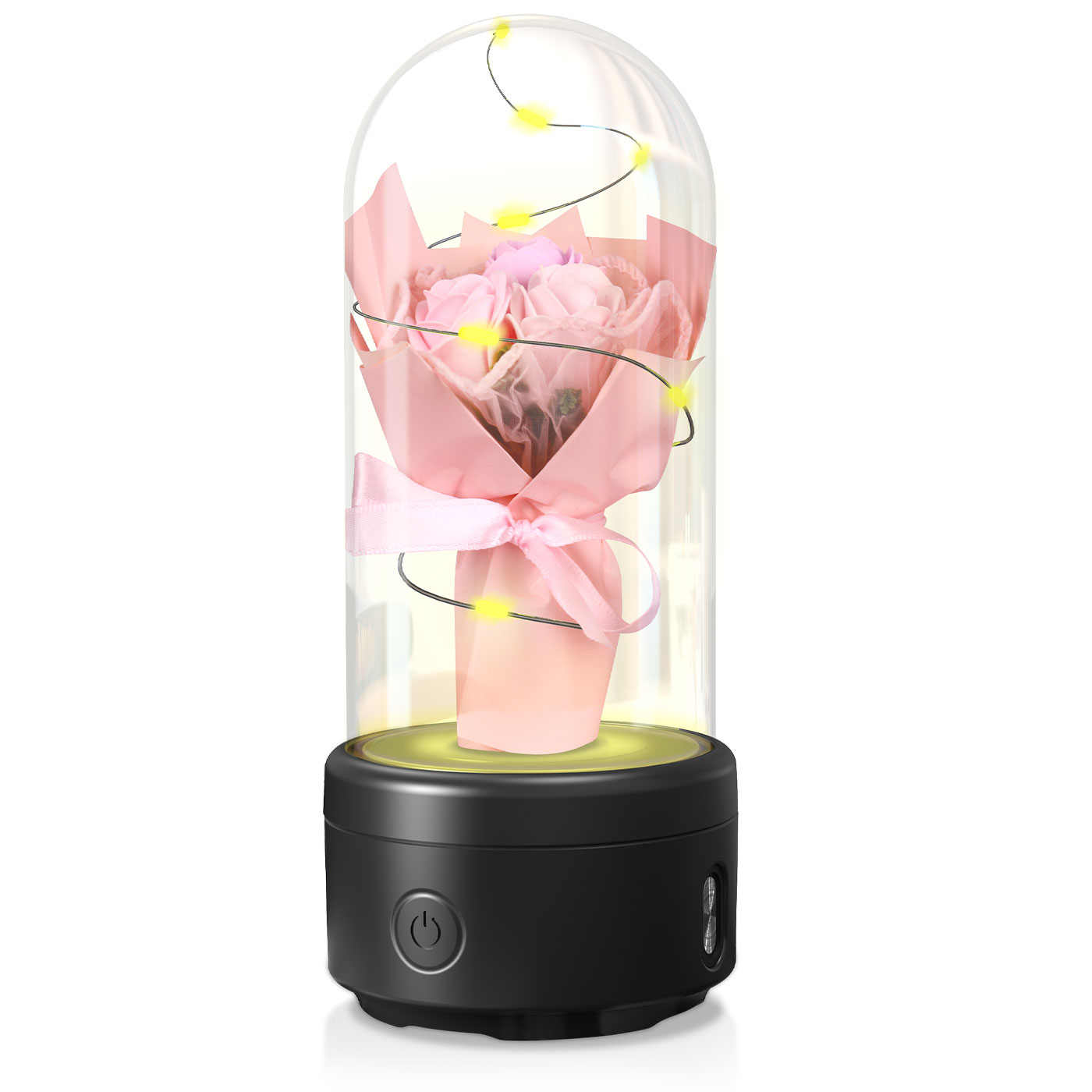 LED Rose Night Lamp Bluetooth Speaker – Elegant Romantic Gift for Mother’s Day & Bedroom Decor