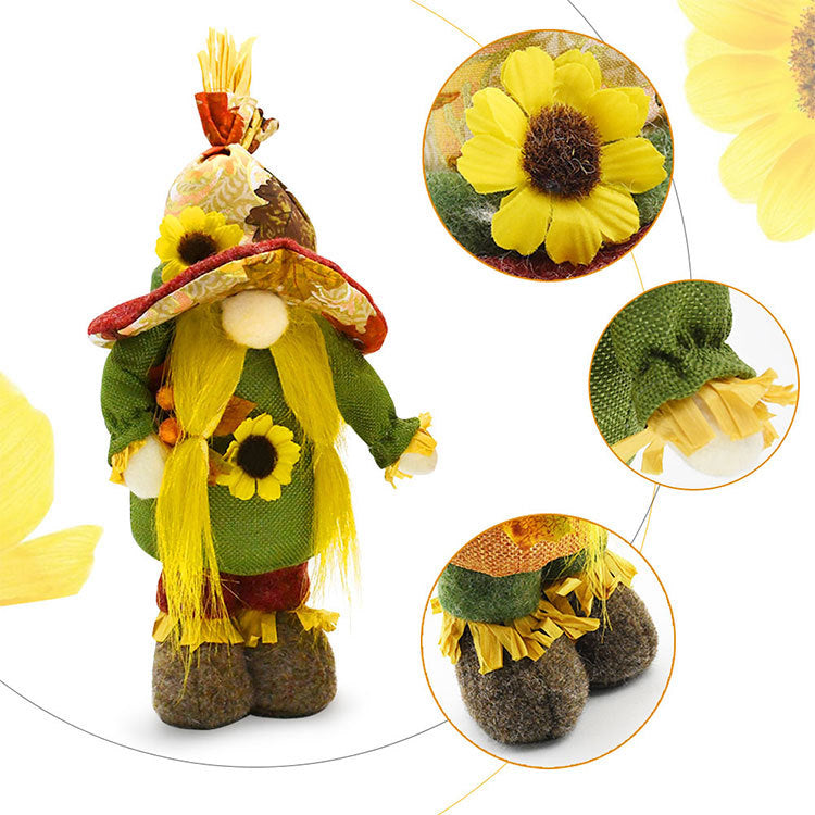 Harvest Doll - Thanksgiving Harvest Sunflower Gnome Faceless Ornament