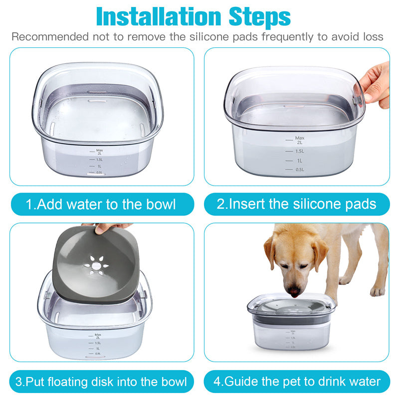 Spill Proof Dog Water Bowl – Large Capacity
