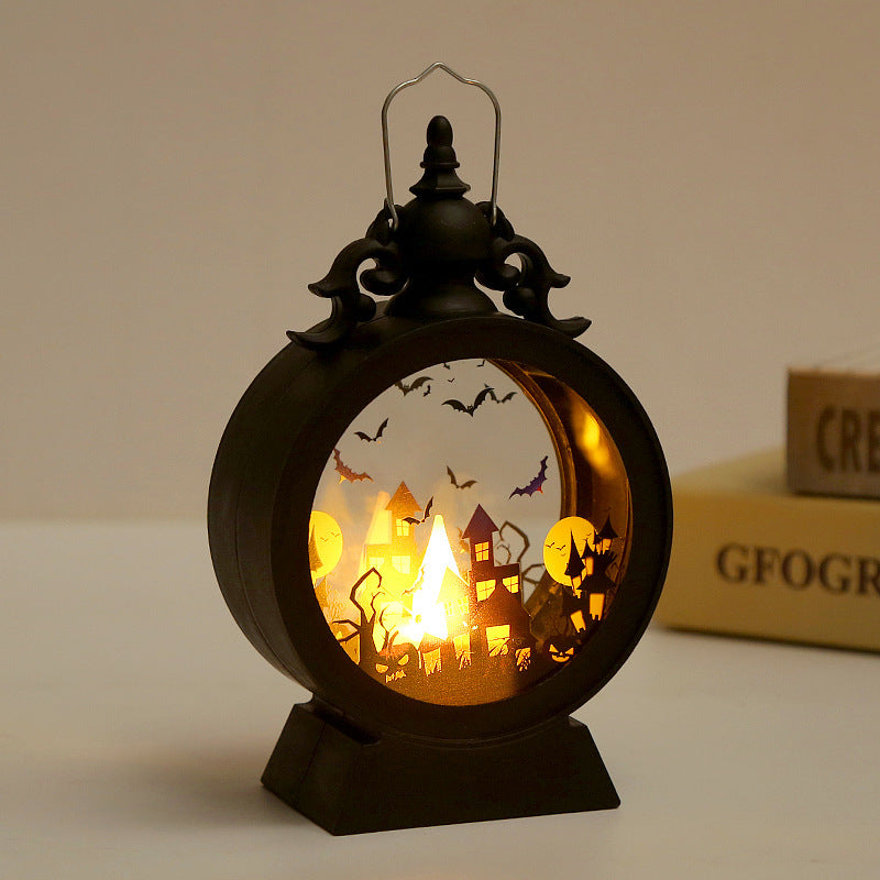 Retro Halloween Storm Lantern – Portable Candle Light for Indoor & Outdoor Decor
