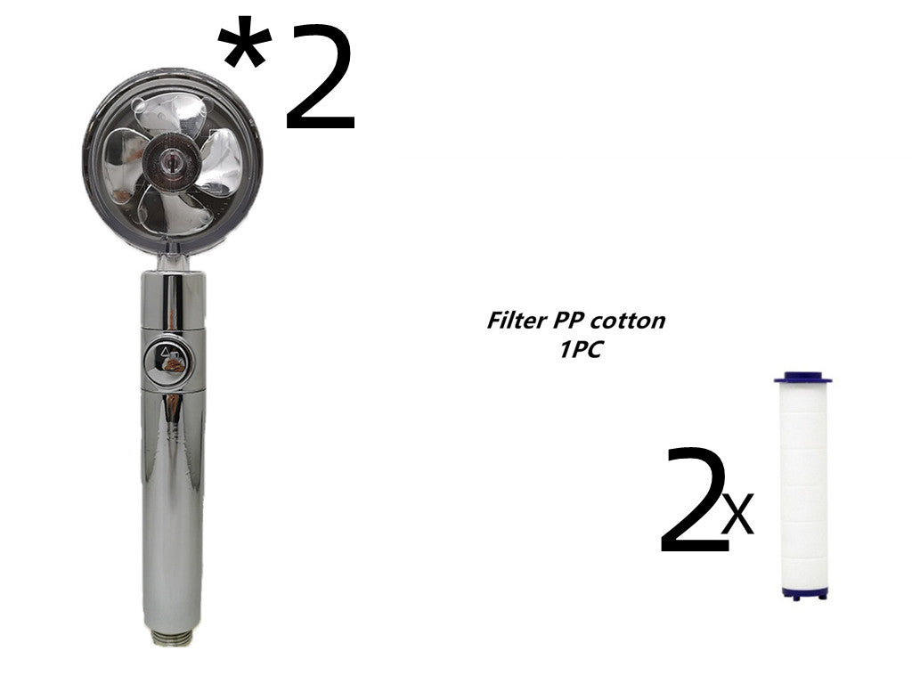 Strong Pressure Shower Head – Turbo Propeller Water Saving Handheld Spray