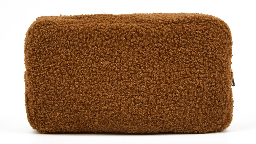 Autumn Winter Solid Color Velvet Bag – Portable Skincare & Cosmetic Organizer