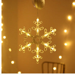 Snowflake & Star LED Curtain String Lights – Christmas Party Background Decor