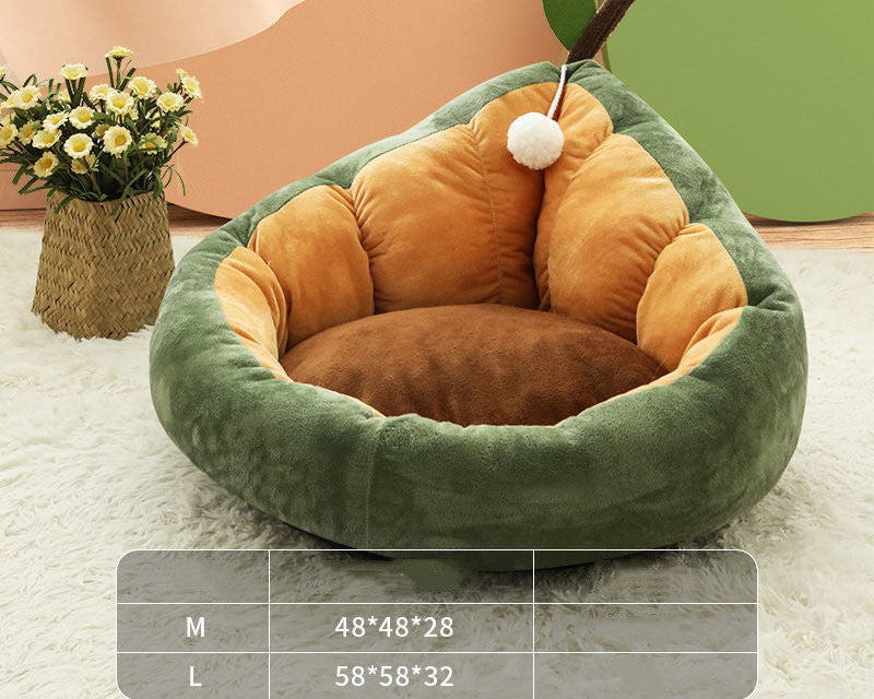 Indoor Cat & Dog House Bed – All Season Soft Pet Villa Cozy Enclosed Nest
