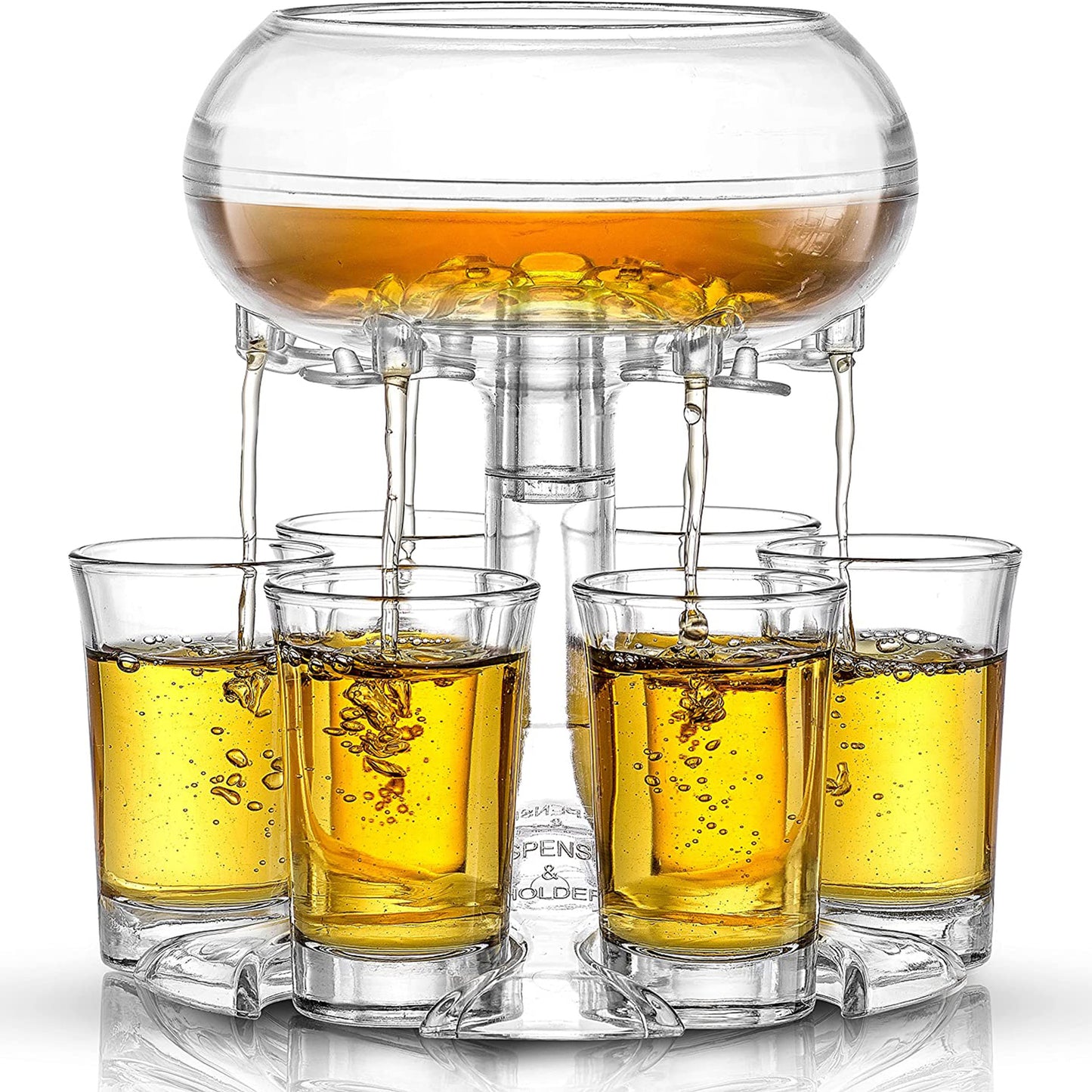 Multi Shot Glass Dispenser Holder – 6 Shot Party Drink Server for Whisky, Vodka, Beer & Wine Nights