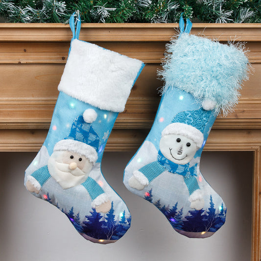 Glowing LED Christmas Stocking – Festive Gift Bag, Unique Holiday Home Decoration