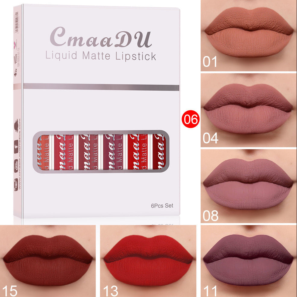6-Piece Matte Waterproof Lipstick Set – Long Lasting, Transfer-Proof Lip Gloss Kit for All-Day Wear