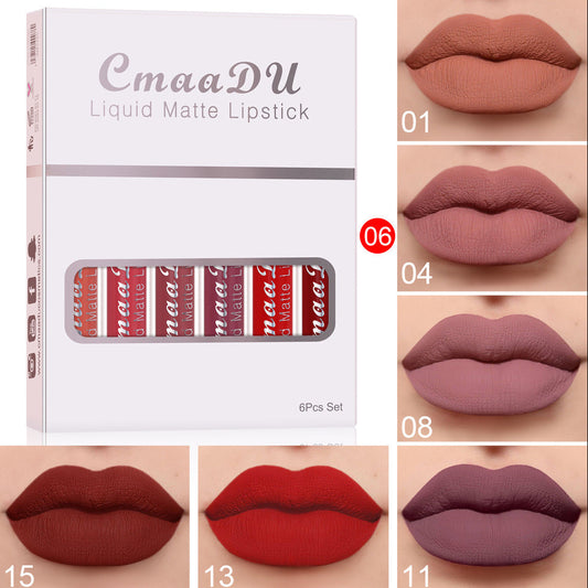 6-Piece Matte Waterproof Lipstick Set – Long Lasting, Transfer-Proof Lip Gloss Kit for All-Day Wear