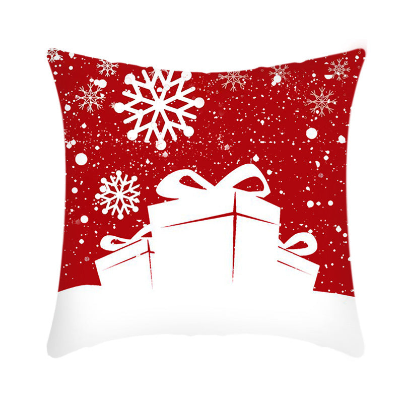 Christmas Decorative Cushion Cover Elk Santa Claus | Festive Sofa Pillow Xmas Home Decor