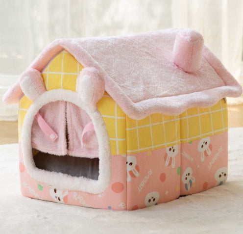 Foldable Dog House Bed – Cozy Winter Pet Bed Sofa
