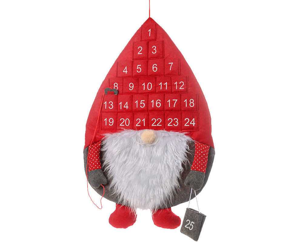 Christmas Countdown Advent Calendar Santa Doll – Faceless Hanging Decor