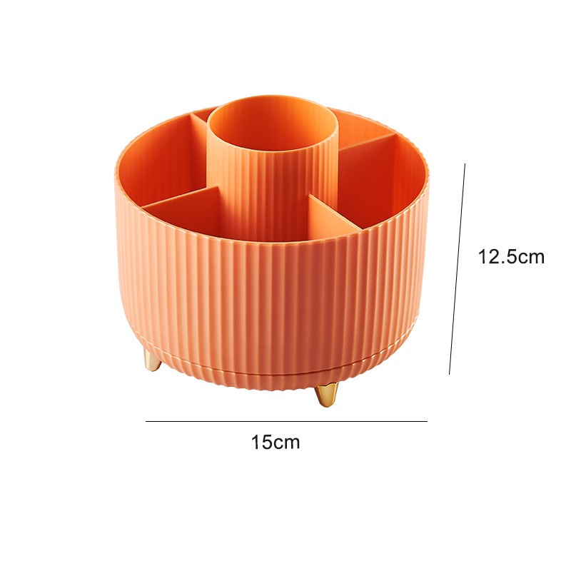 Vanity Makeup Brush Organizer – Desktop Swivel Cosmetic Storage Holder for Makeup Tools